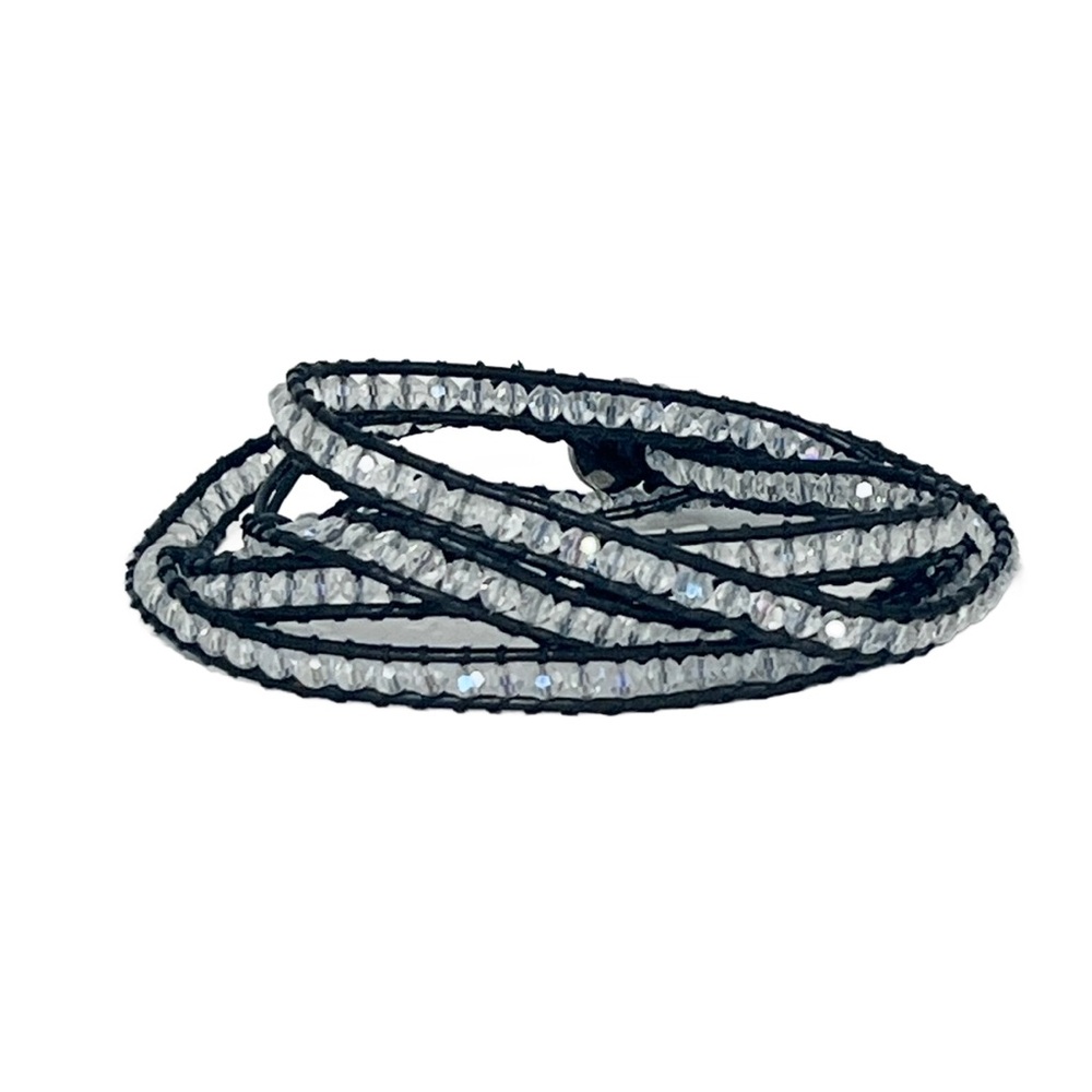 Victoria Emerson Black and Crystal Wrap Bracelet